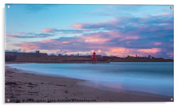 Sunset on Littlehaven Beach Acrylic by andrew blakey