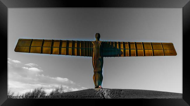 Popped angel of the north Framed Print by andrew blakey