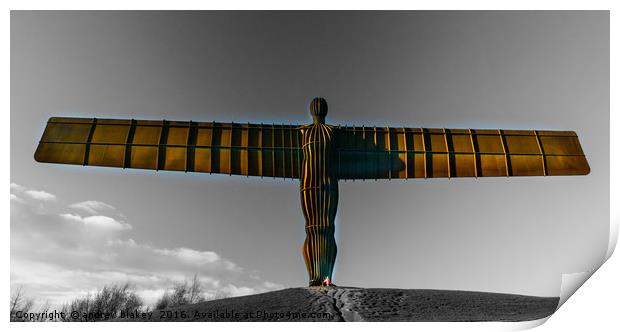 Popped angel of the north Print by andrew blakey