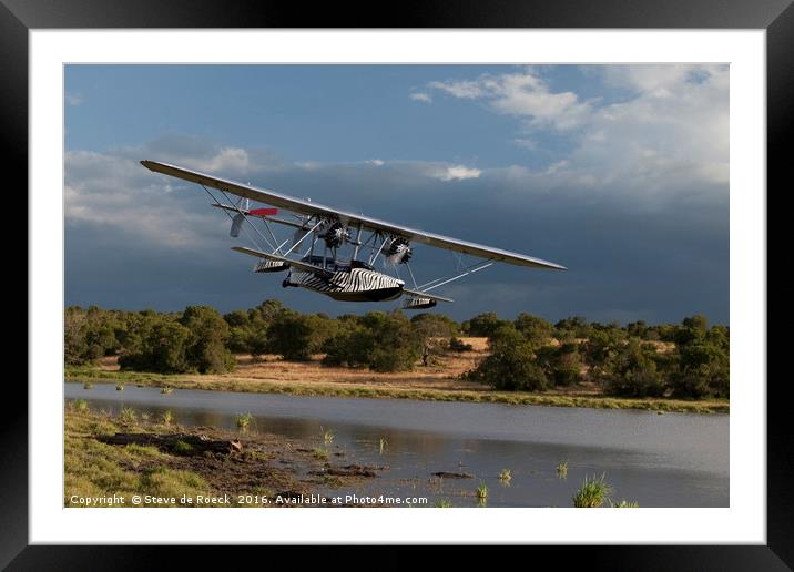 The Explorers Plane, Kenya. Framed Mounted Print by Steve de Roeck