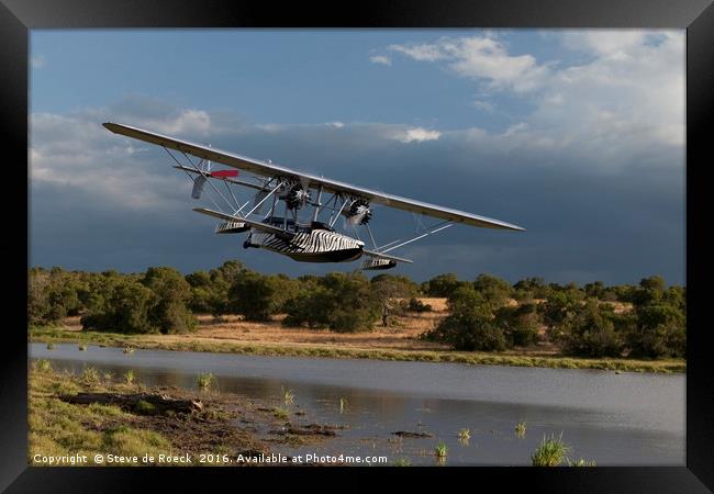 The Explorers Plane, Kenya. Framed Print by Steve de Roeck