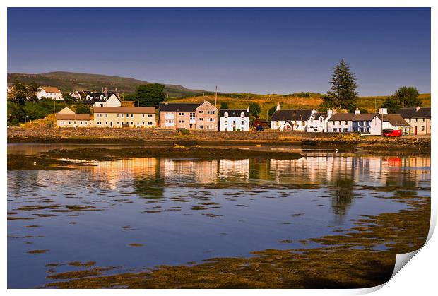 Sunset on Bunessan Cottages Mull Print by Jacqi Elmslie