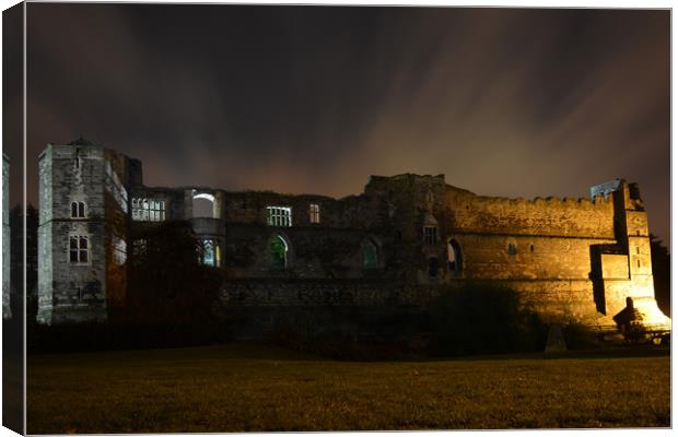 Newark Castle backlit at night Canvas Print by Paul Phillips