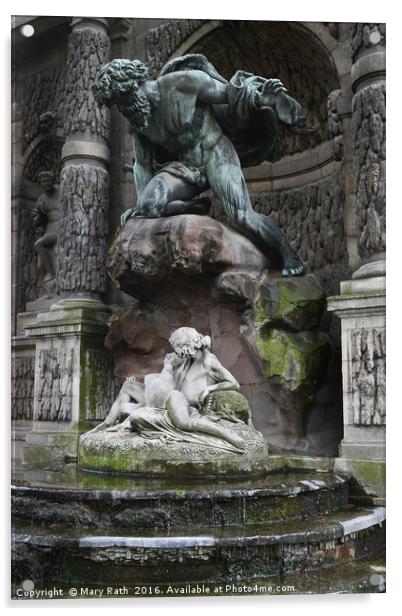 Medici Fountain Acrylic by Mary Rath