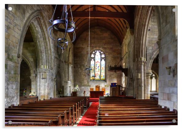 Culross Abbey Church Nave Acrylic by Tom Gomez