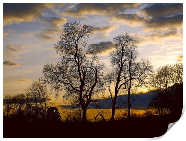 sunset in the wye valley Print by paul ratcliffe