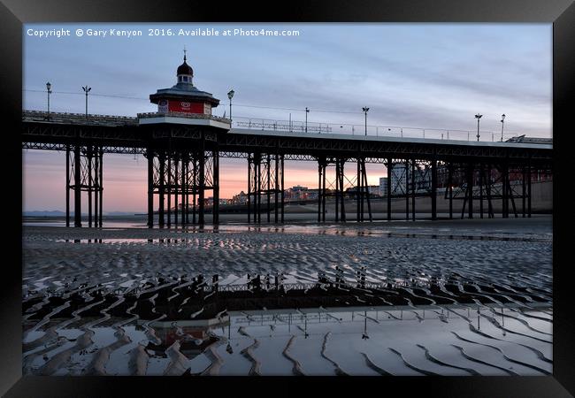 Early Morning at North Pier Blackpool Framed Print by Gary Kenyon