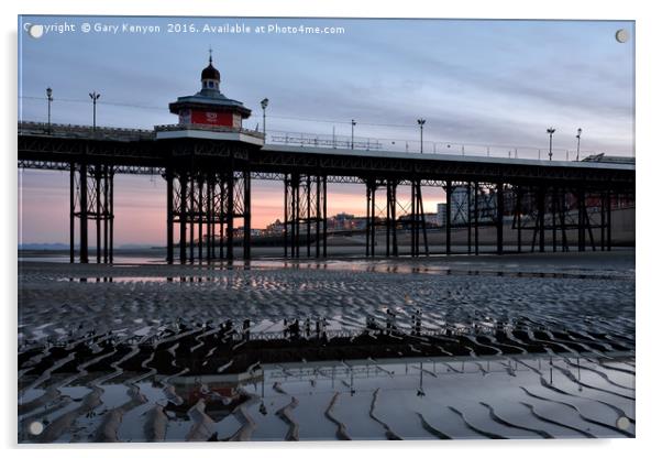 Early Morning at North Pier Blackpool Acrylic by Gary Kenyon