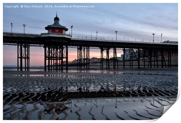 Early Morning at North Pier Blackpool Print by Gary Kenyon