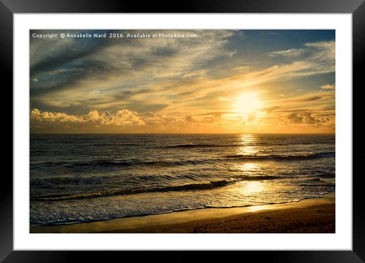Sunset On The Beach Framed Mounted Print by Annabelle Ward