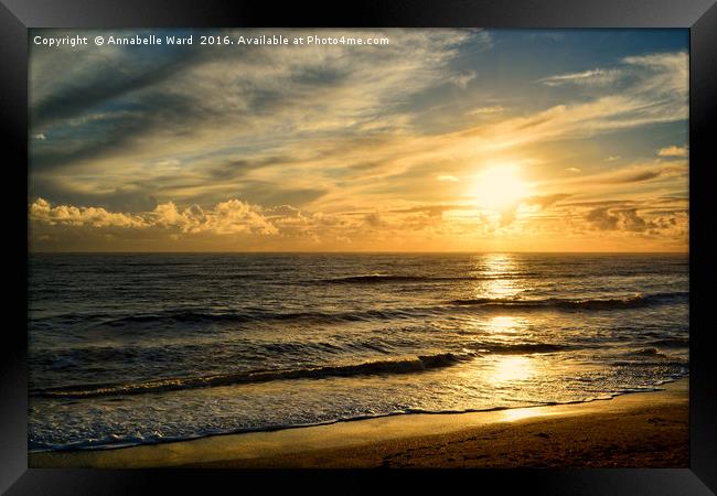 Sunset On The Beach Framed Print by Annabelle Ward