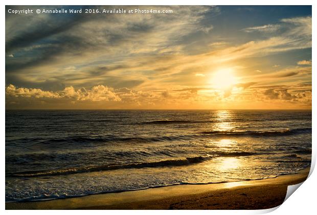 Sunset On The Beach Print by Annabelle Ward