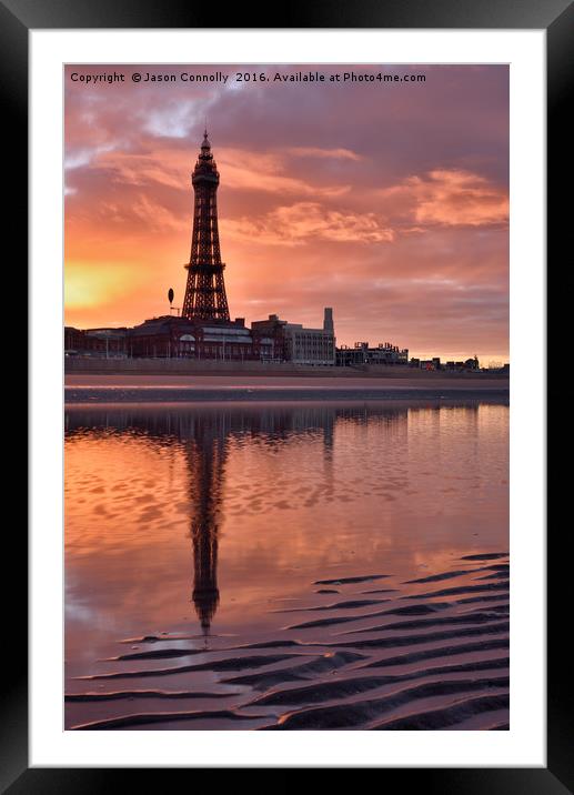 Blackpool Tower Sunrise Framed Mounted Print by Jason Connolly