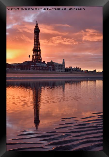 Blackpool Tower Sunrise Framed Print by Jason Connolly