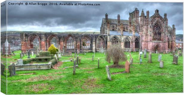 St Mary's Abbey, Melrose in the Scottish Boarders Canvas Print by Allan Briggs