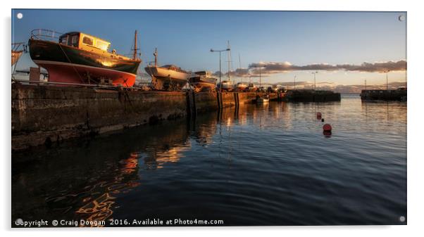 St Monans Harbour Acrylic by Craig Doogan