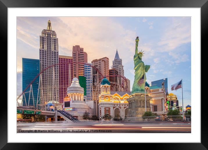 New York New York Hotel and Casino, Las Vegas Framed Mounted Print by Martin Williams