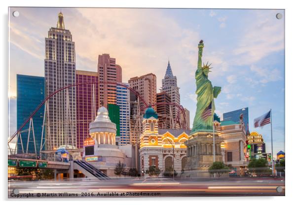 New York New York Hotel and Casino, Las Vegas Acrylic by Martin Williams
