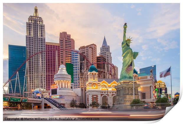 New York New York Hotel and Casino, Las Vegas Print by Martin Williams