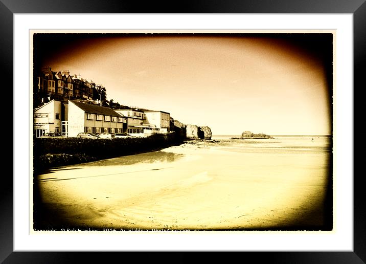 Perranporth vignette Framed Mounted Print by Rob Hawkins