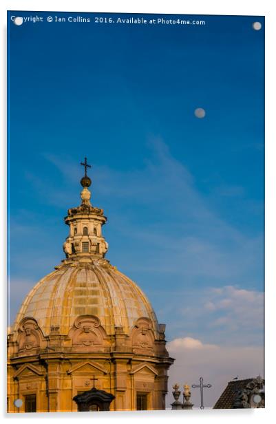 Chiesa dei Santi Luca e Martina and the Moon, Rome Acrylic by Ian Collins