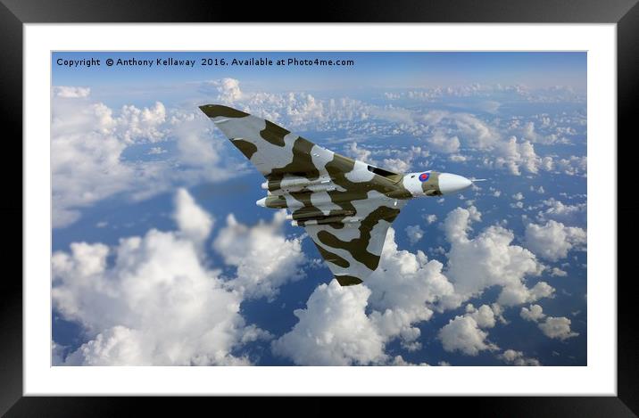               HIGH FLYING AVRO VULCAN  XH558       Framed Mounted Print by Anthony Kellaway