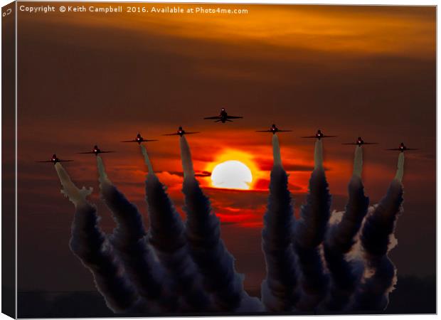 Red Arrows head-on Canvas Print by Keith Campbell