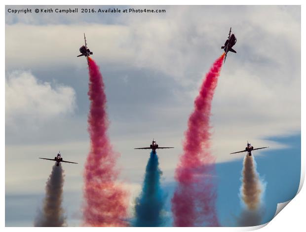 Red Arrows - rollbacks head-on Print by Keith Campbell