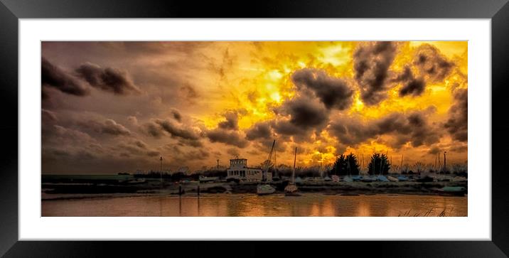 Sunset over Maldon in Essex Framed Mounted Print by peter tachauer