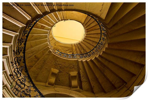 Spiral staircase Print by Jim Jones