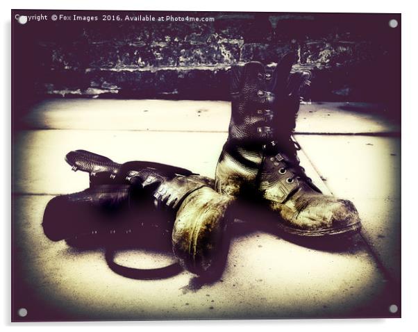 Old Boots Acrylic by Derrick Fox Lomax