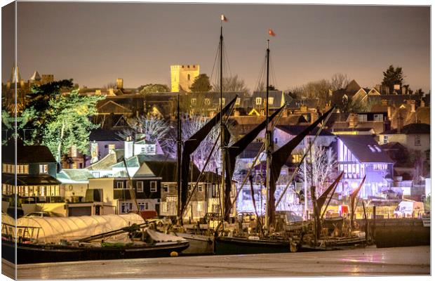 Maldon at Night Canvas Print by peter tachauer