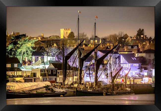 Maldon at Night Framed Print by peter tachauer