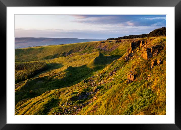 Sunset glow on Coombes edge Framed Mounted Print by Andrew Kearton
