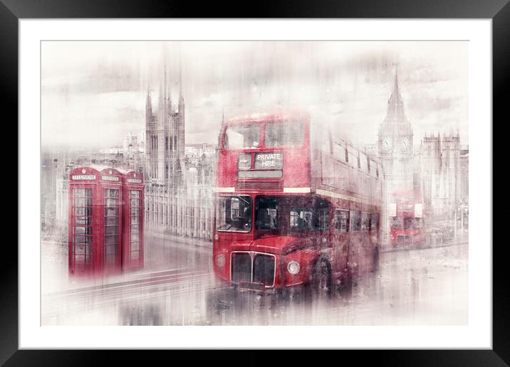 City-Art LONDON Westminster Collage Framed Mounted Print by Melanie Viola