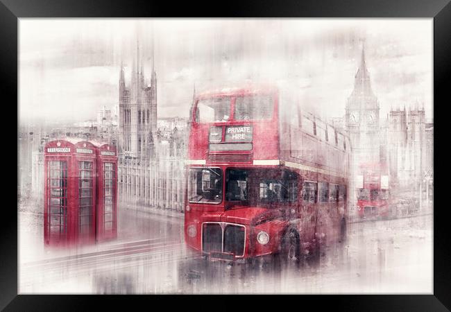 City-Art LONDON Westminster Collage Framed Print by Melanie Viola