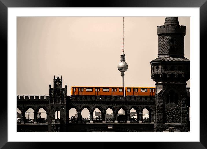 Tower and a train Framed Mounted Print by Nathan Wright