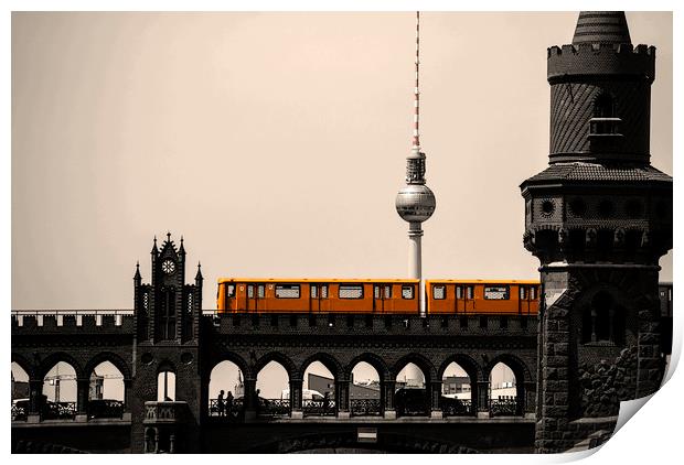 Tower and a train Print by Nathan Wright