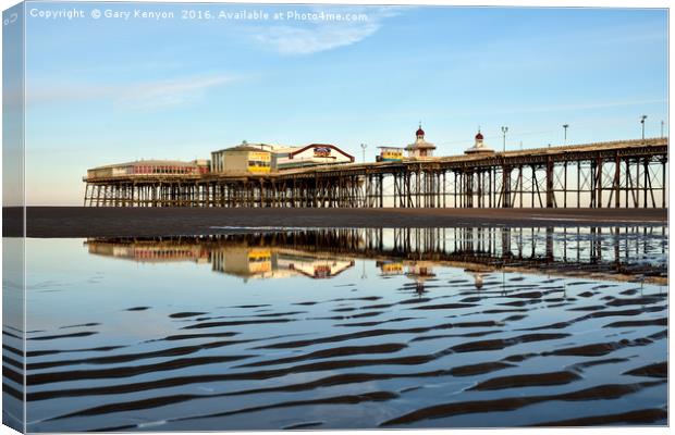North Pier Reflections Canvas Print by Gary Kenyon