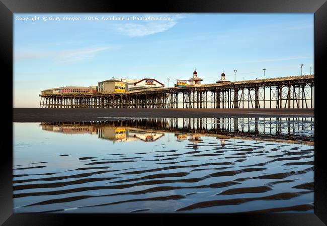 North Pier Reflections Framed Print by Gary Kenyon