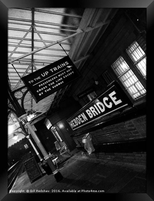 Hebden Bridge station Framed Print by Gill Redshaw