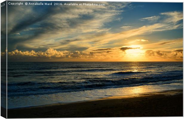 Sea, Sand And Sunset. Canvas Print by Annabelle Ward