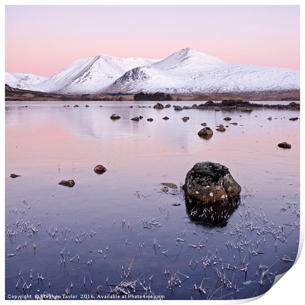 Lochan na h-Achlaise Print by Stephen Taylor