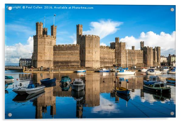 Caernarfon Castle Acrylic by Paul Cullen