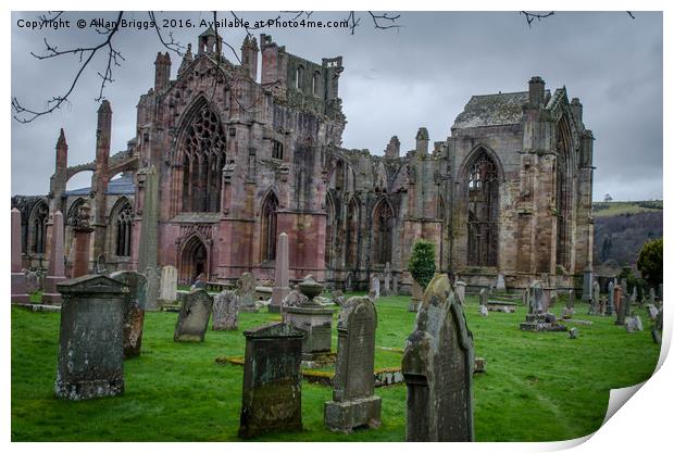 St Mary's Abbey, Melrose in the Scottish Boarders Print by Allan Briggs