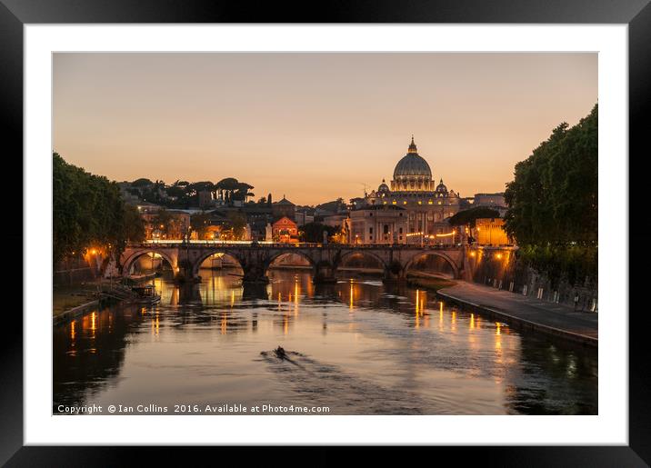 Sunset on the Tiber, Rome Framed Mounted Print by Ian Collins