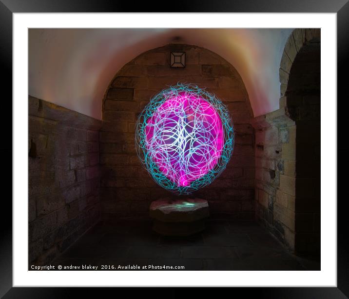 Pink and white Light orb Framed Mounted Print by andrew blakey