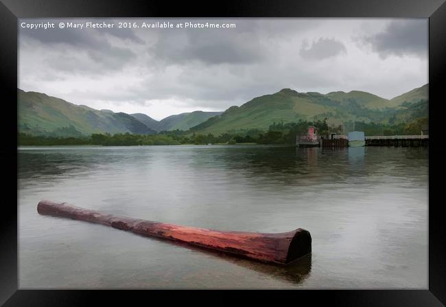 Ullswater Lake and Log Framed Print by Mary Fletcher