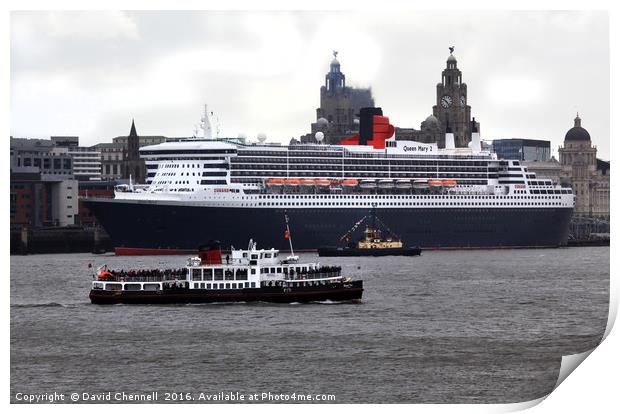 Queen Mary 2 Print by David Chennell