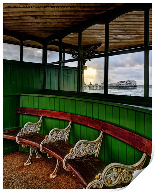 Blackpool promenade shelter Print by Jason Connolly